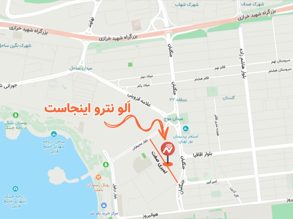 لوکیشن ما روی نقشه