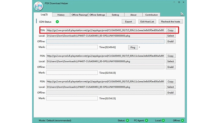 لینک بازی در نرم‌افزار PSX Download Helper