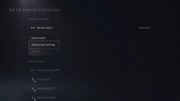 تنظیمات PS5 قسمت Set up Internet Connection